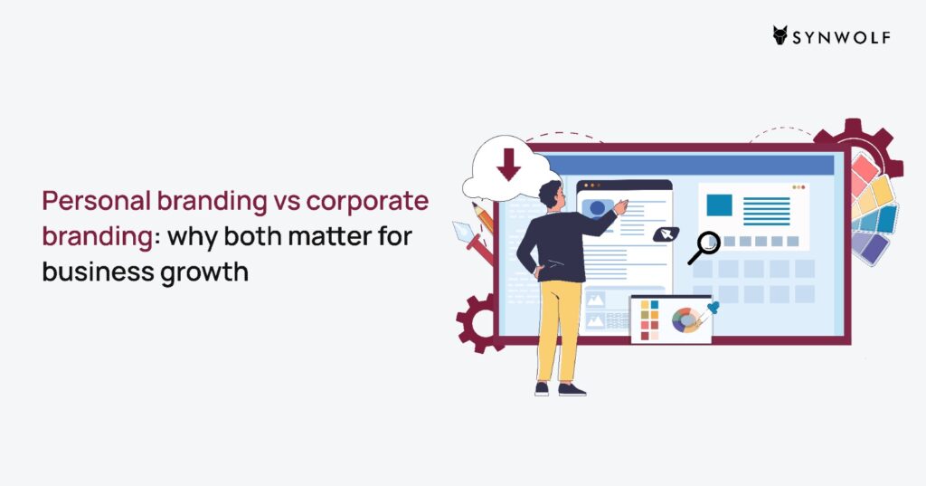 Illustration showing the relationship between personal branding and corporate branding for business success