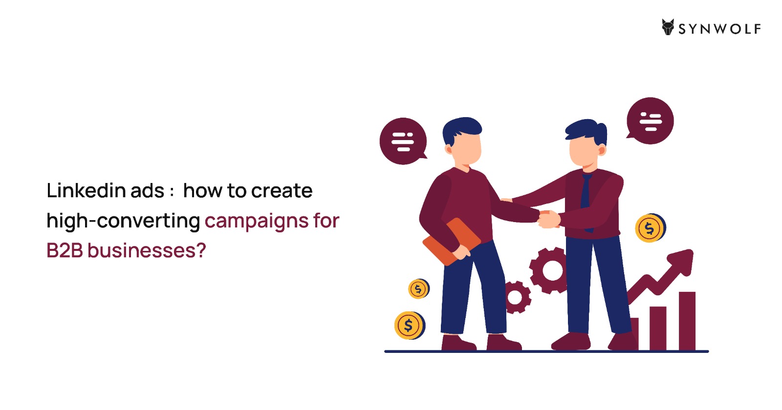 Illustration of a marketer launching a targeted LinkedIn ads campaign to attract B2B decision-makers